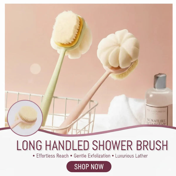 2 in 1 Long Exfoliating Shower Body Brush (Pack of 2)